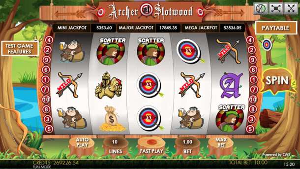 Herní automat Archer of Slotwood od CasinoWebScripts
